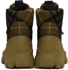 Burberry Khaki Check Scoot Trek Boots