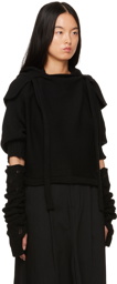 Yohji Yamamoto Black Cropped Hoodie