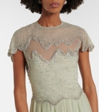 Costarellos Zaria embellished tiered tulle gown