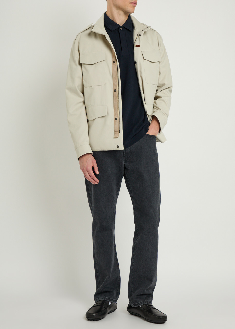 Tods High-neck Woven Jacket Off White