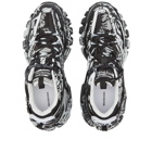 Balenciaga Men's Track 3 Graffiti Sneakers in Black/White