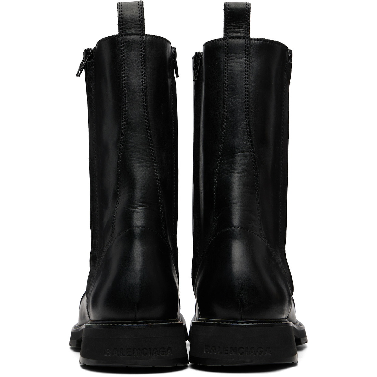 Balenciaga Black Truck Laceup Boots