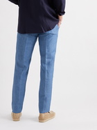 LORO PIANA - Slim-Fit Linen Drawstring Trousers - Blue - S