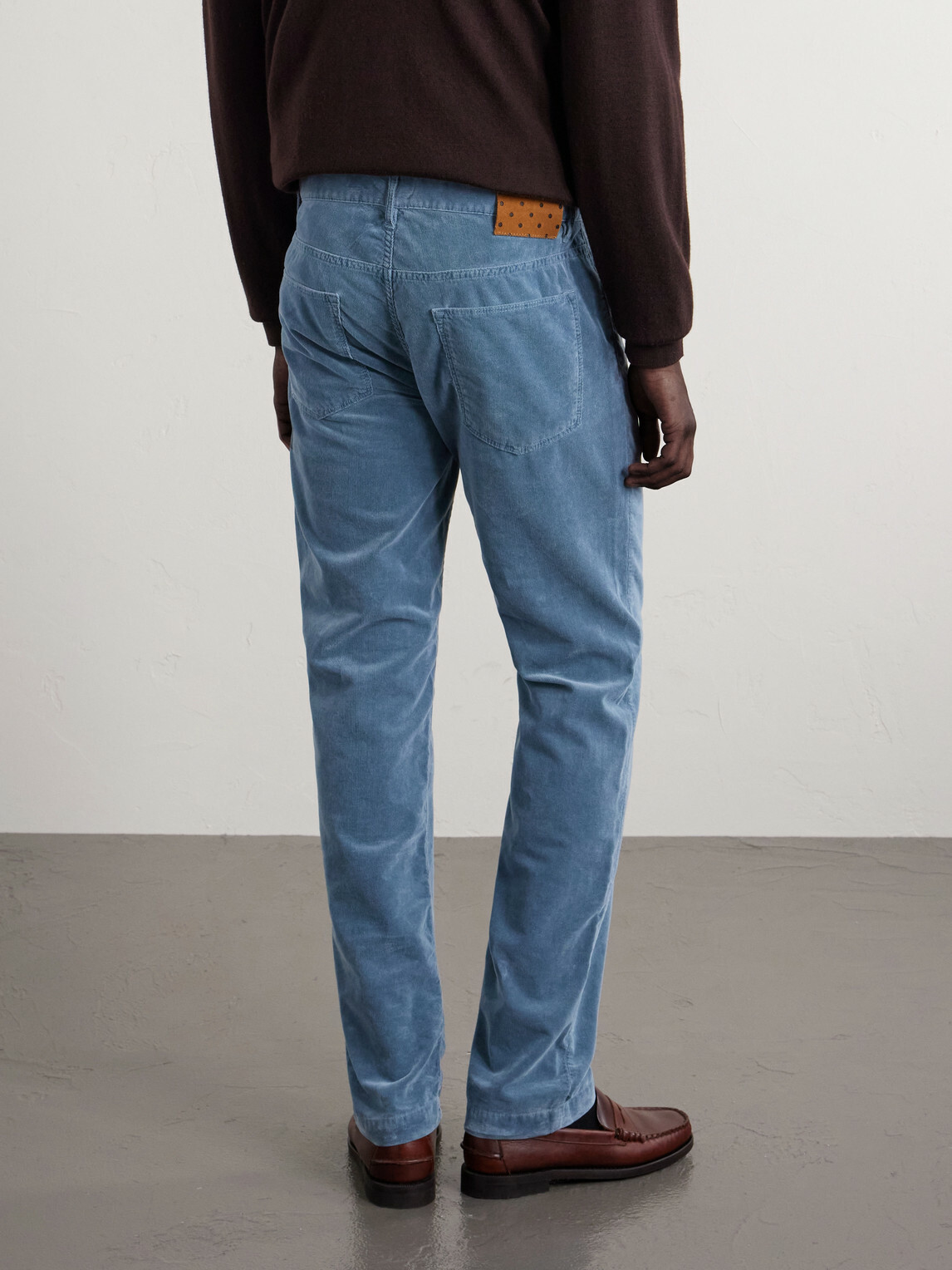 Massimo Alba - Alunga Straight-Leg Cotton-Velvet Five Pockets Trousers - Blue