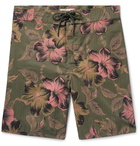 RRL - Long-Length Printed Cotton-Blend Swim Shorts - Green