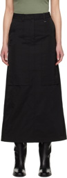 Juun.J Black Paneled Maxi Skirt