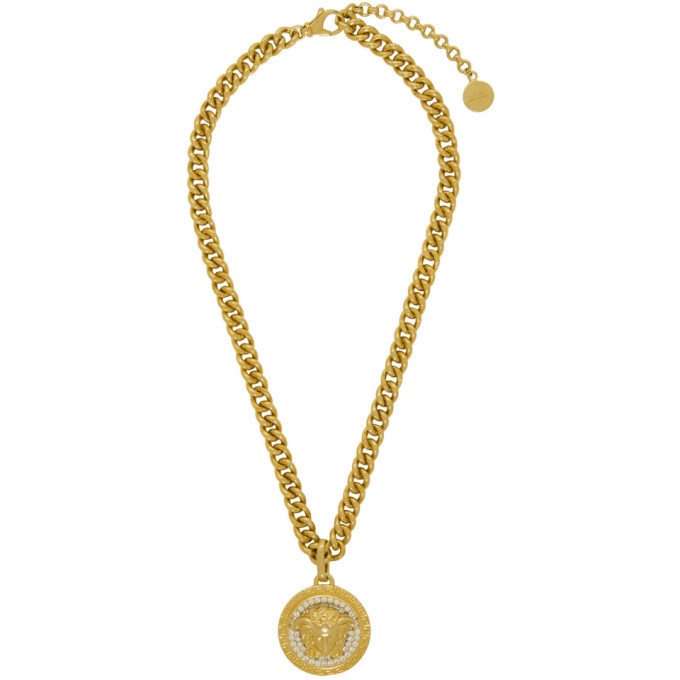 Photo: Versace Gold Large Medusa Crystal Chain Necklace