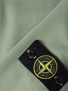 Stone Island - Logo-Appliquéd Cotton-Jersey Zip-Up Sweatshirt - Green