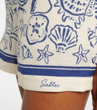Simkhai Keaton printed linen-blend shorts
