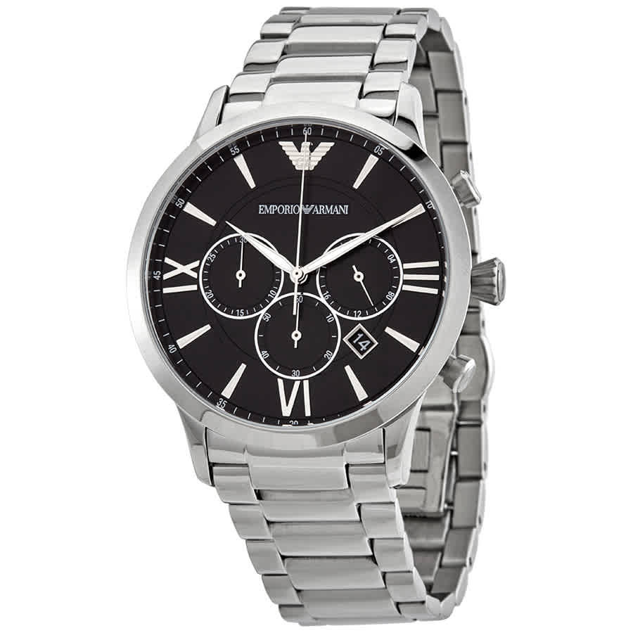 Emporio Armani Giovanni Chronograph Quartz Black Dial Mens Watch ...