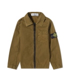 Stone Island Junior Men's Zip Overshirt in Military Green