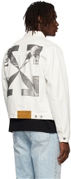 Off-White White Slim Caravaggio Arrows Denim Jacket