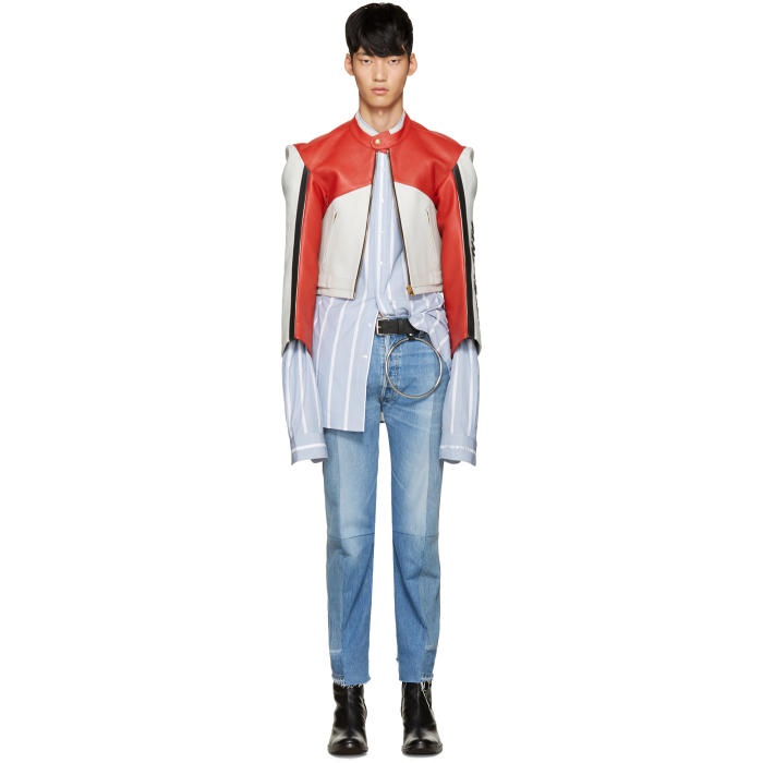 Photo: Vetements Tricolor Leather Racing Jacket