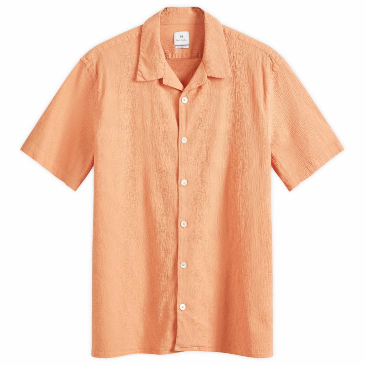 Photo: Paul Smith Men's Seersucker Vacation Shirt in Orange