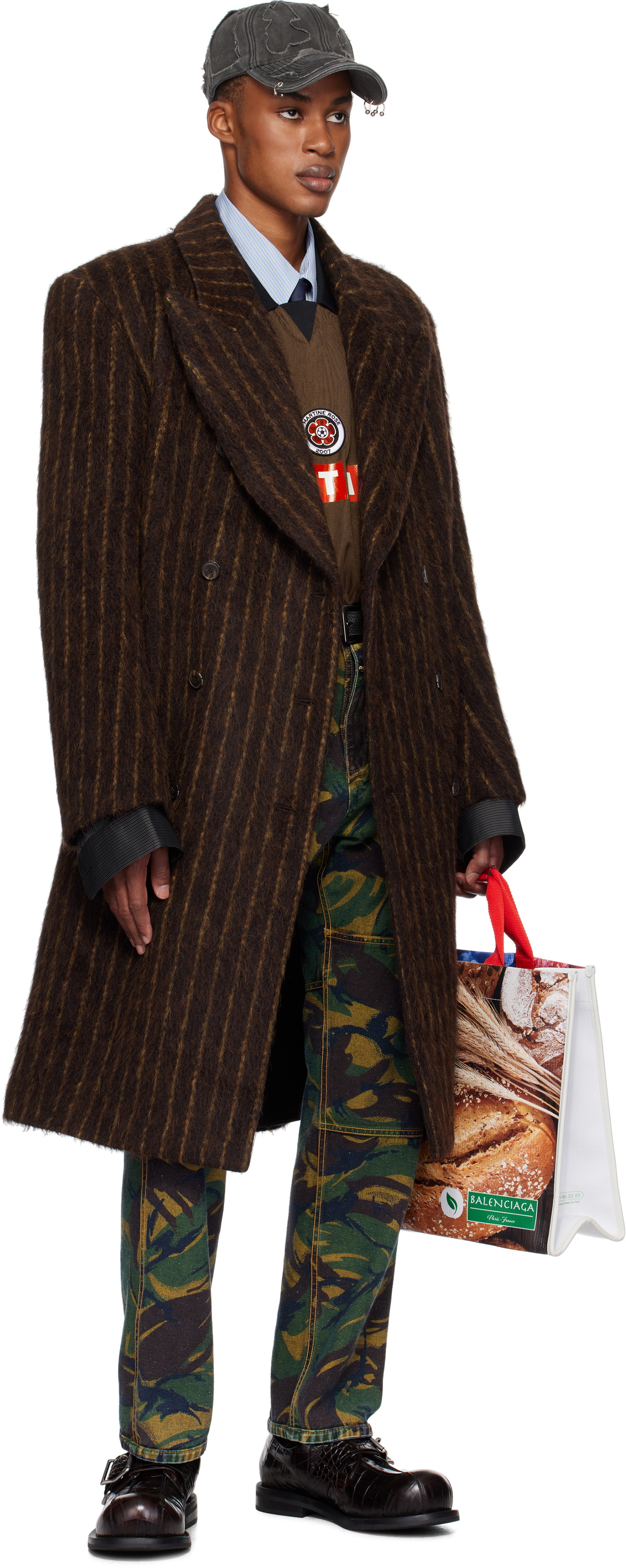 Martine Rose Brown Bulb Toe Buckle Loafers