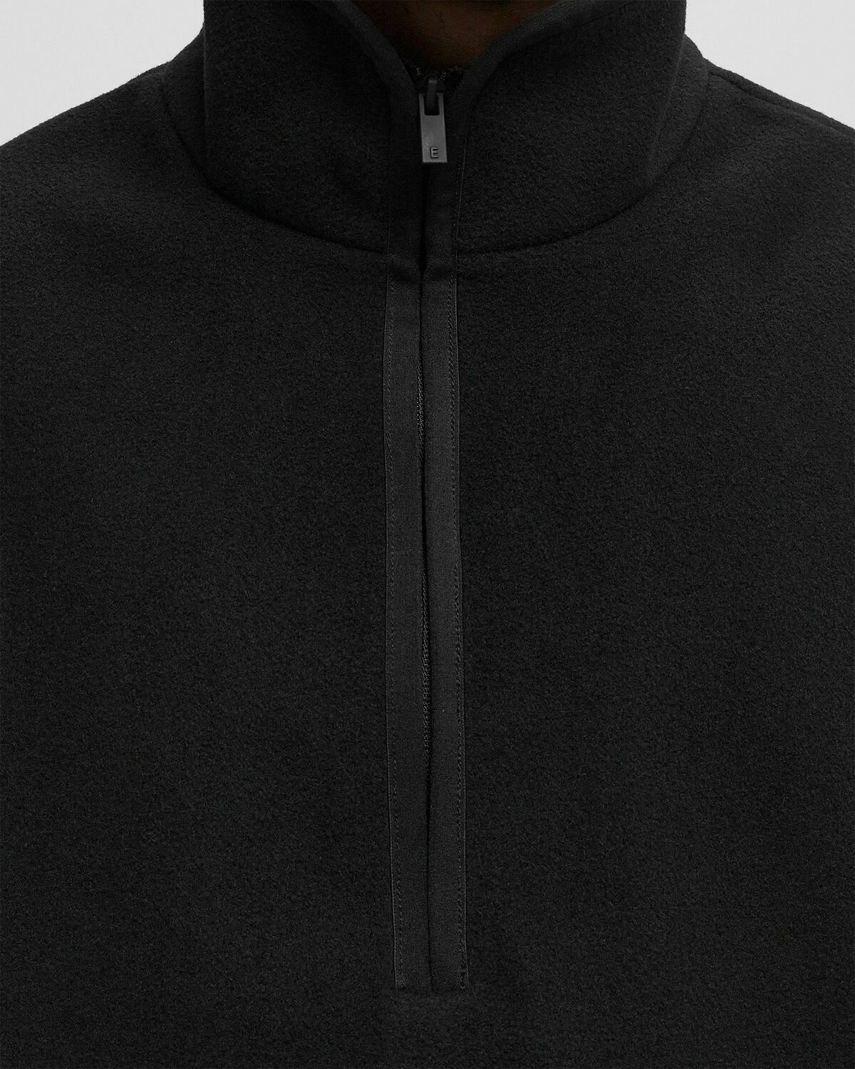 Fear of God Essentials BRUSHED HALF ZIP PULL OVER Black Mens Half