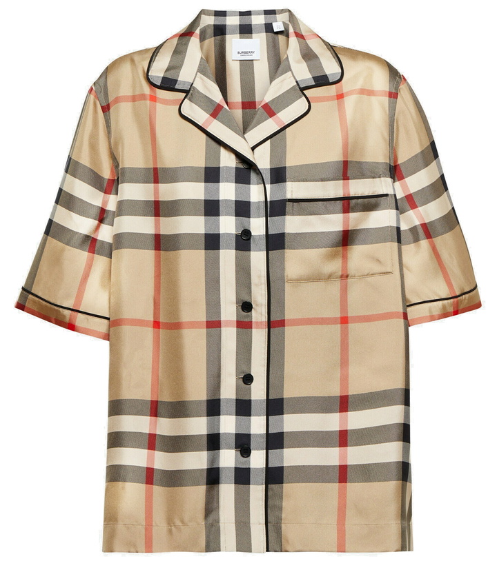 Photo: Burberry - Vintage Check silk twill pajama shirt