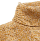 Loro Piana - Cable-Knit Mélange Baby Cashmere Rollneck Sweater - Yellow