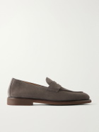Brunello Cucinelli - Flex Suede Penny Loafers - Brown