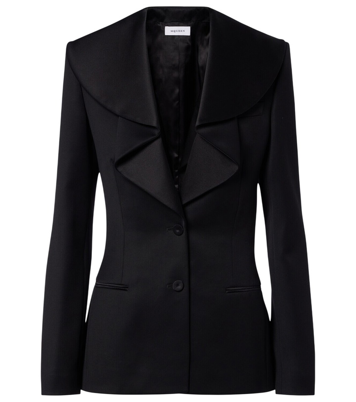 Photo: McQueen Satin-trimmed wool blazer