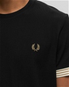 Fred Perry Striped Cuff T Shirt Black - Mens - Shortsleeves