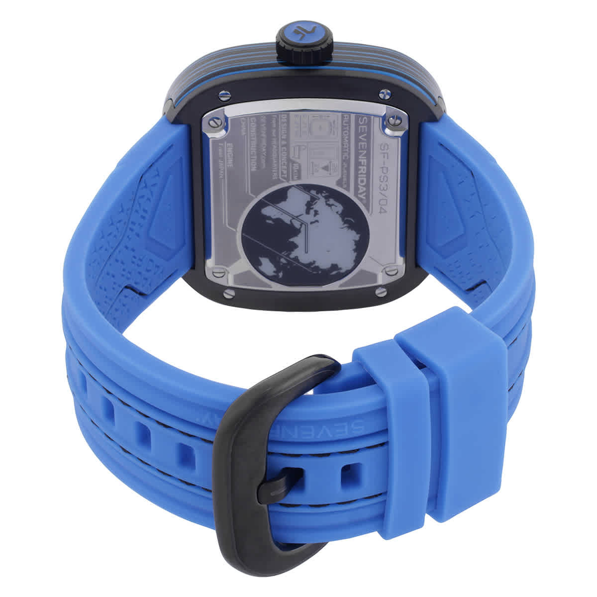 Sevenfriday PS-Colored Carbon Automatic Day-Night Blue Dial Mens Watch PS3/04