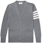 Thom Browne - Striped Merino Wool Cardigan - Men - Gray