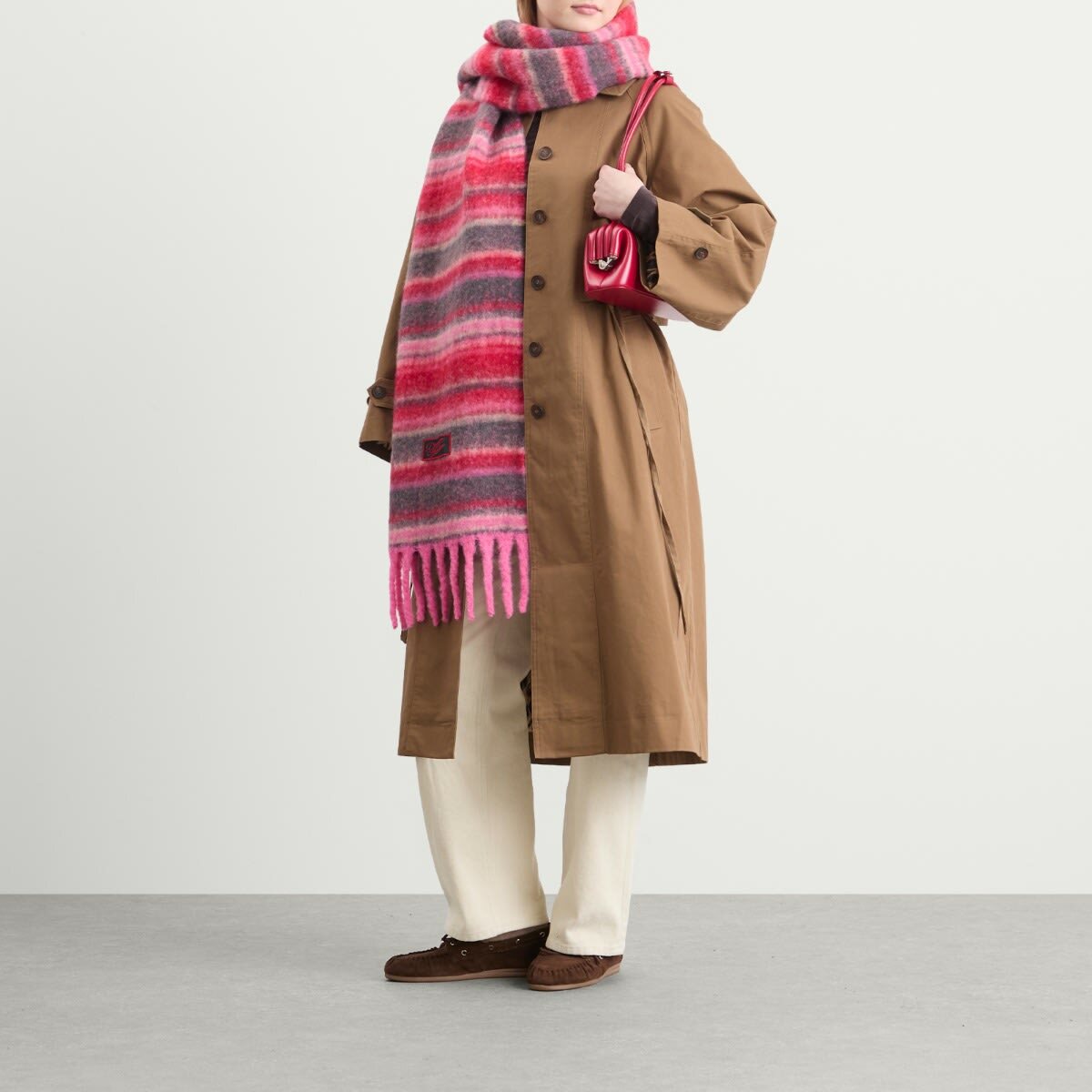Damson Madder Women's DM Fluffy Scarf in Pink 