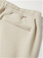 Ninety Percent - Tapered Pintucked Organic Cotton-Jersey Sweatpants - Neutrals