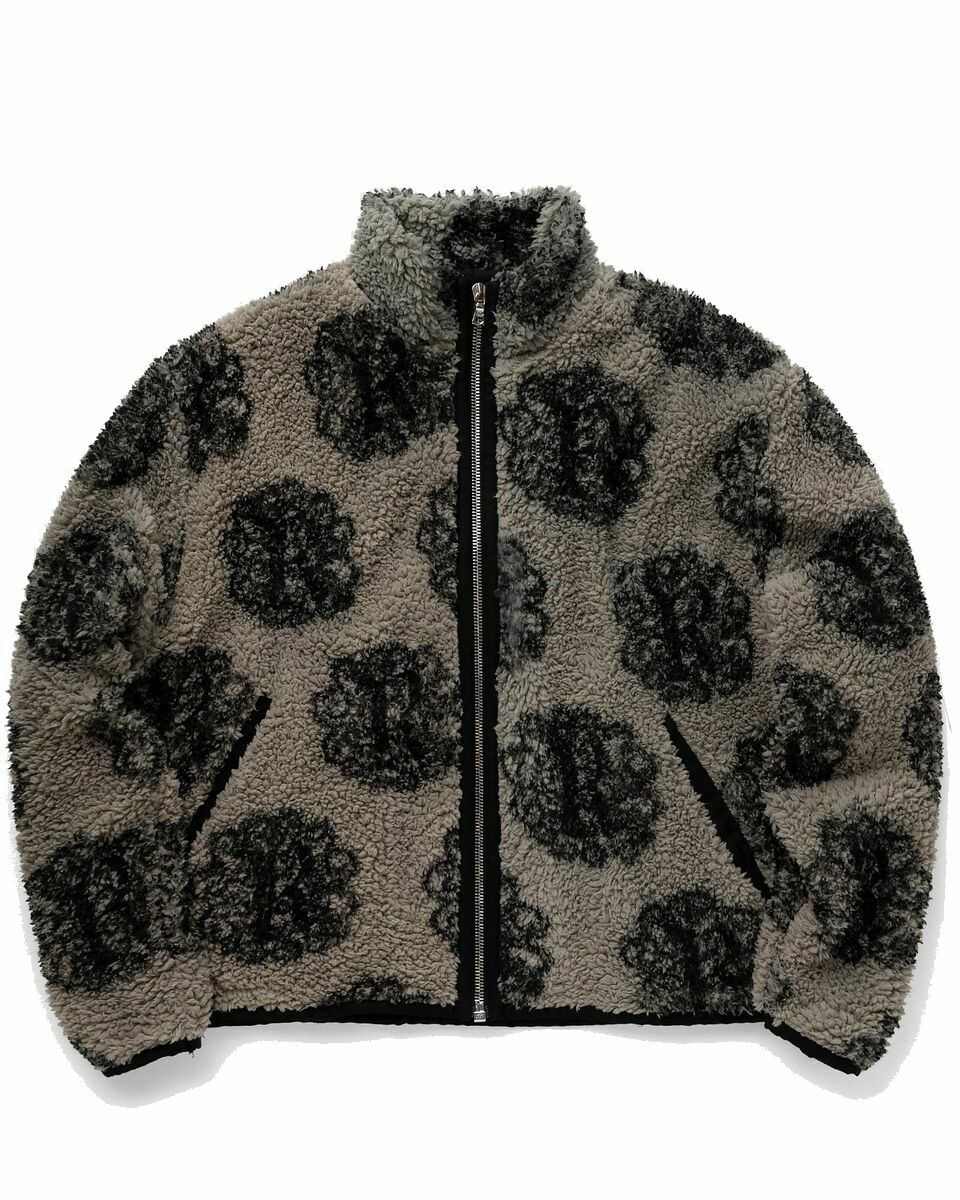 Photo: Rough. Emblem Monogram Fleece Jacket Grey - Mens - Fleece Jackets