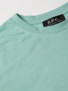 A.P.C. - Logo-Print Jersey T-Shirt - Blue