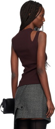 Courrèges Burgundy Oblique 90's Rib Tank Top