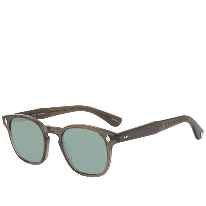 Photo: Garrett Leight Men's Ace Sunglasses in Black Glass/Semi Pure G15