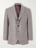 J. Mueser - Wavery Prince of Wales Silk Blazer - Brown