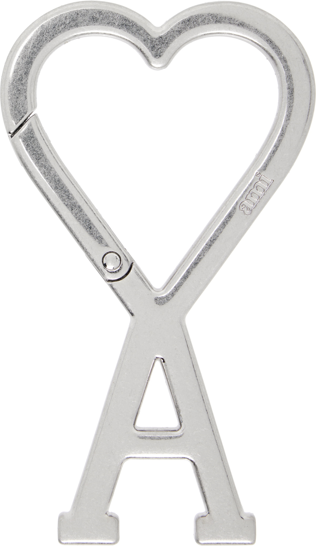 AMI Paris Silver Ami De Coeur Hook Keychain