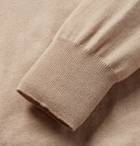 Maison Margiela - Slim-Fit Suede Elbow-Patch Cotton and Wool-Blend Sweater - Men - Camel