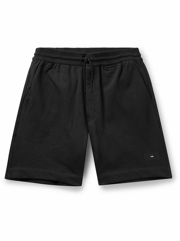 Photo: Y-3 - Straight-Leg Organic Cotton-Jersey Drawstring Shorts - Black