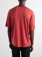 Auralee - Striped Wool-Jersey T-Shirt - Red