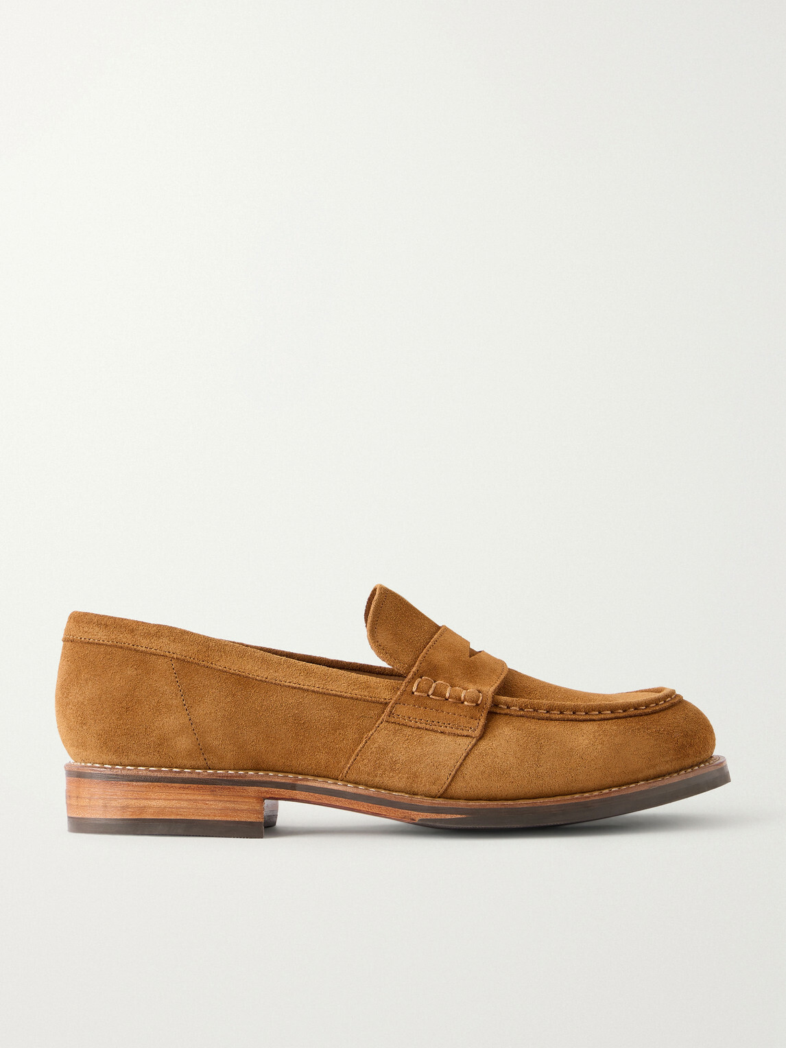 Grenson - Nate Suede Penny Loafers - Brown