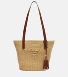 Prada Medium raffia-effect crochet basket bag