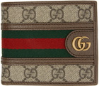 Gucci Beige GG Ophidia Bifold Wallet