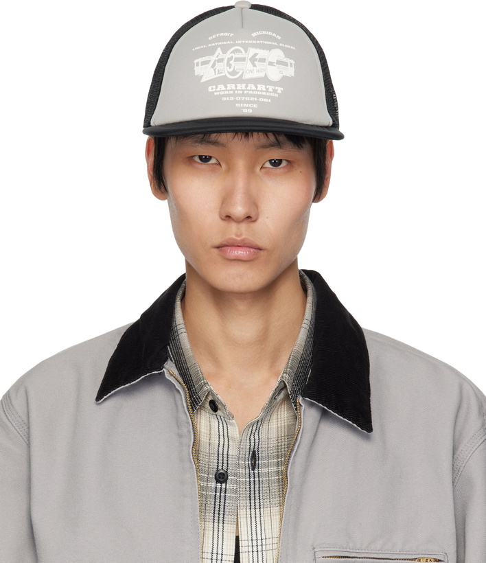 Photo: Carhartt Work In Progress Gray & Black Runaway Trucker Cap