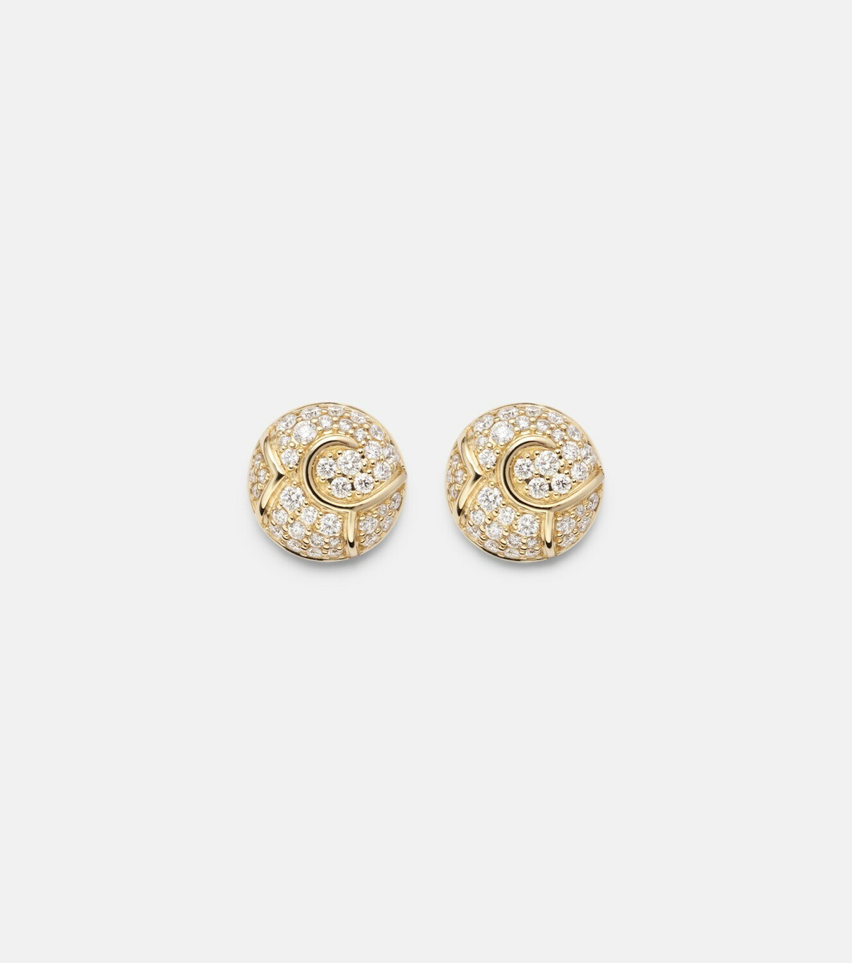Marina B Onda Boule 18kt gold stud earrings with diamonds