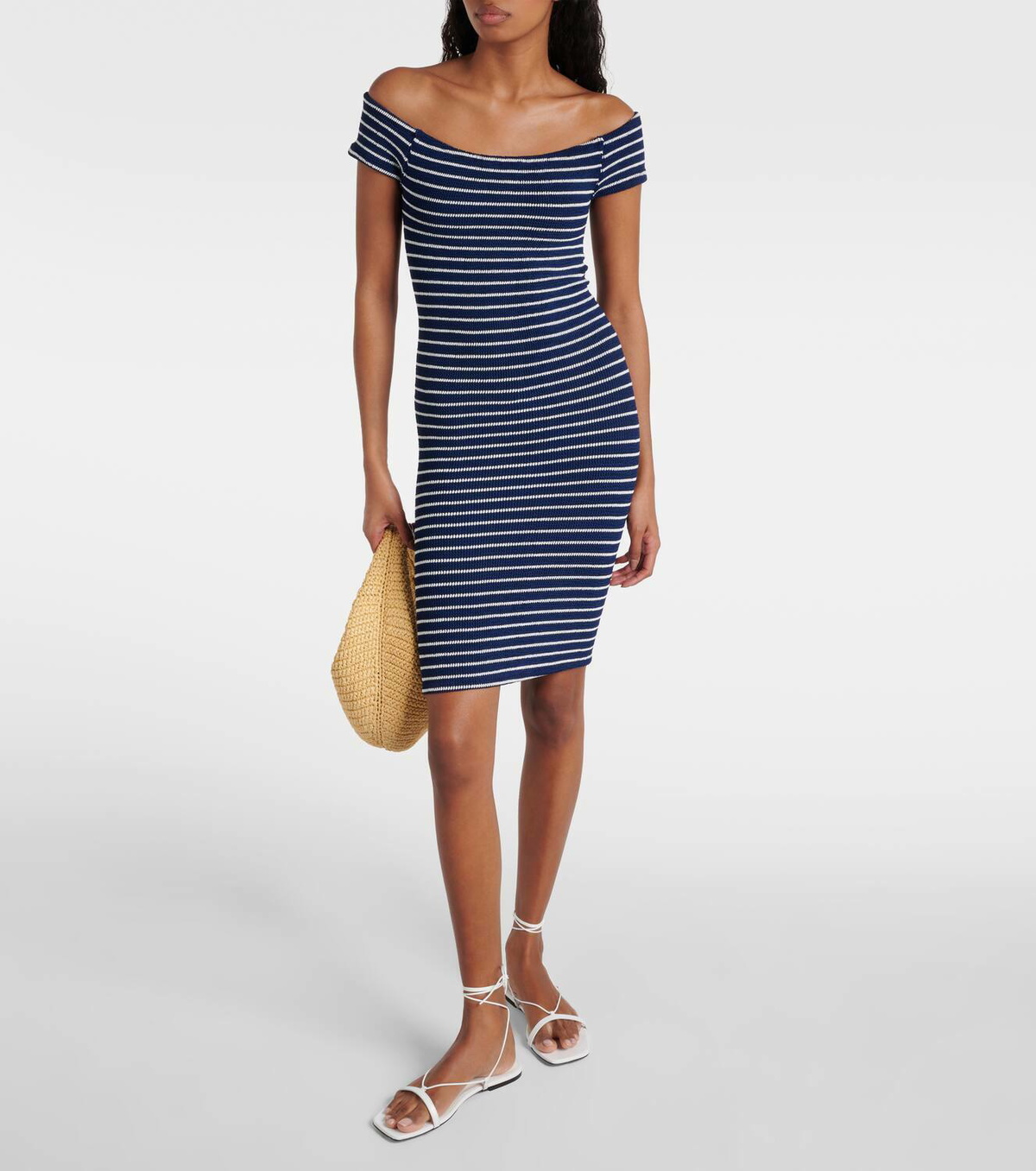 Hunza G Grace striped jersey minidress
