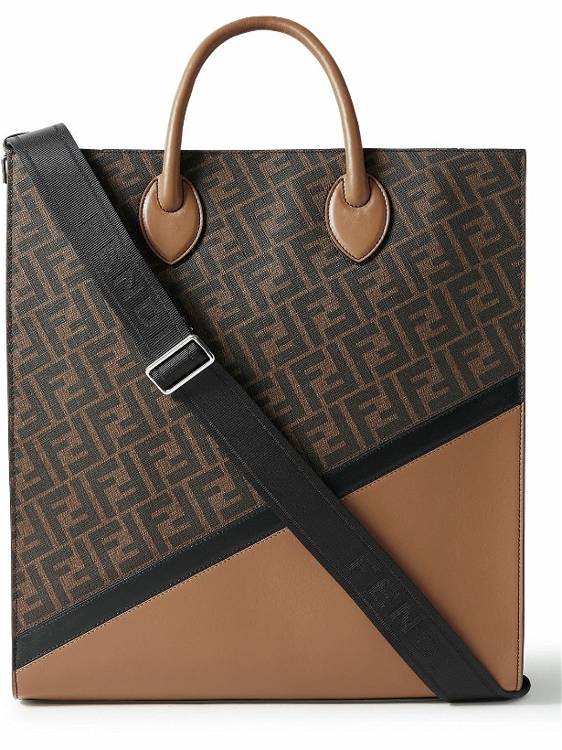 Photo: Fendi - Logo-Print Coated-Canvas and Leather Tote Bag