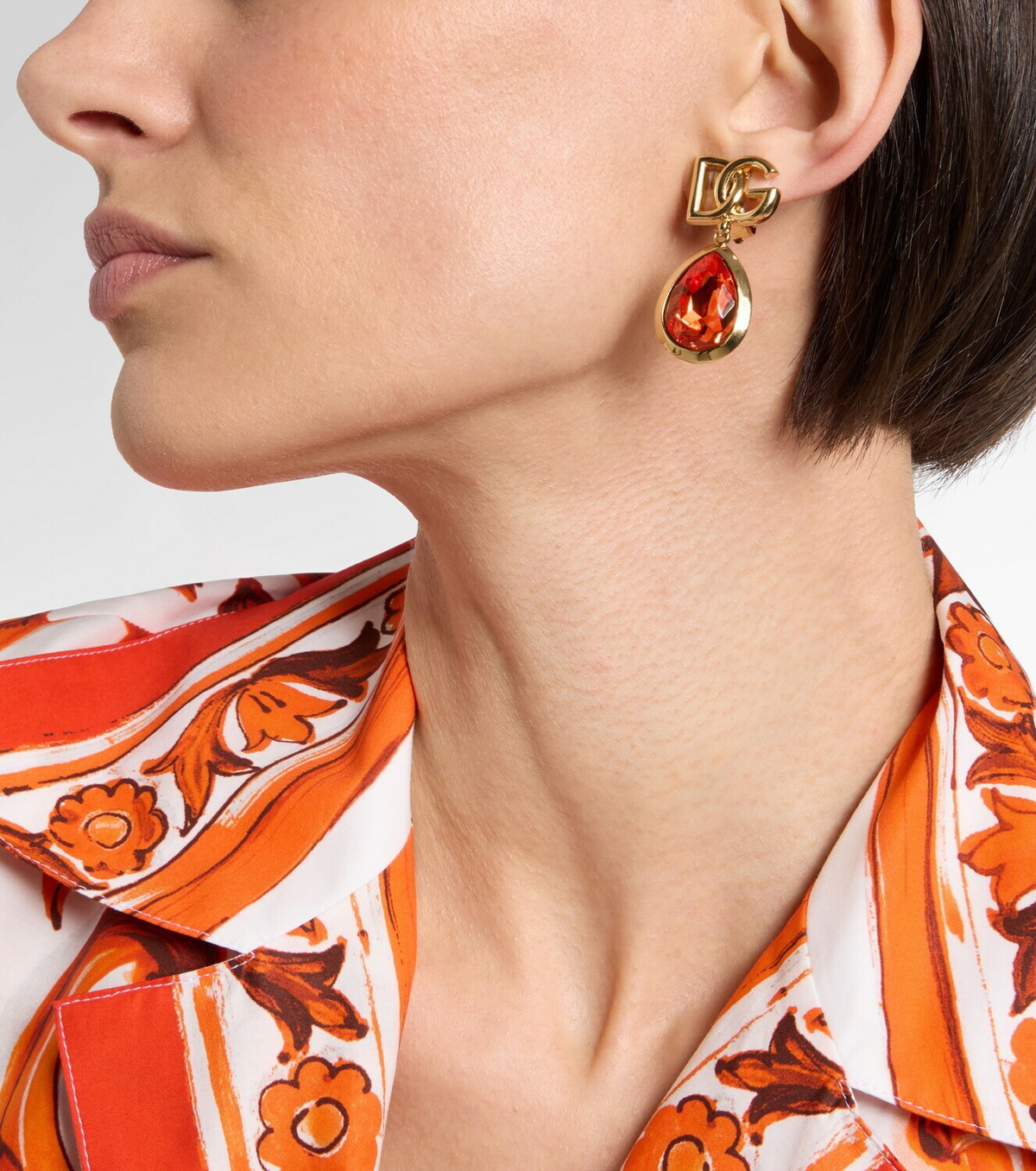 Dolce&Gabbana DG embellished clip-on earrings