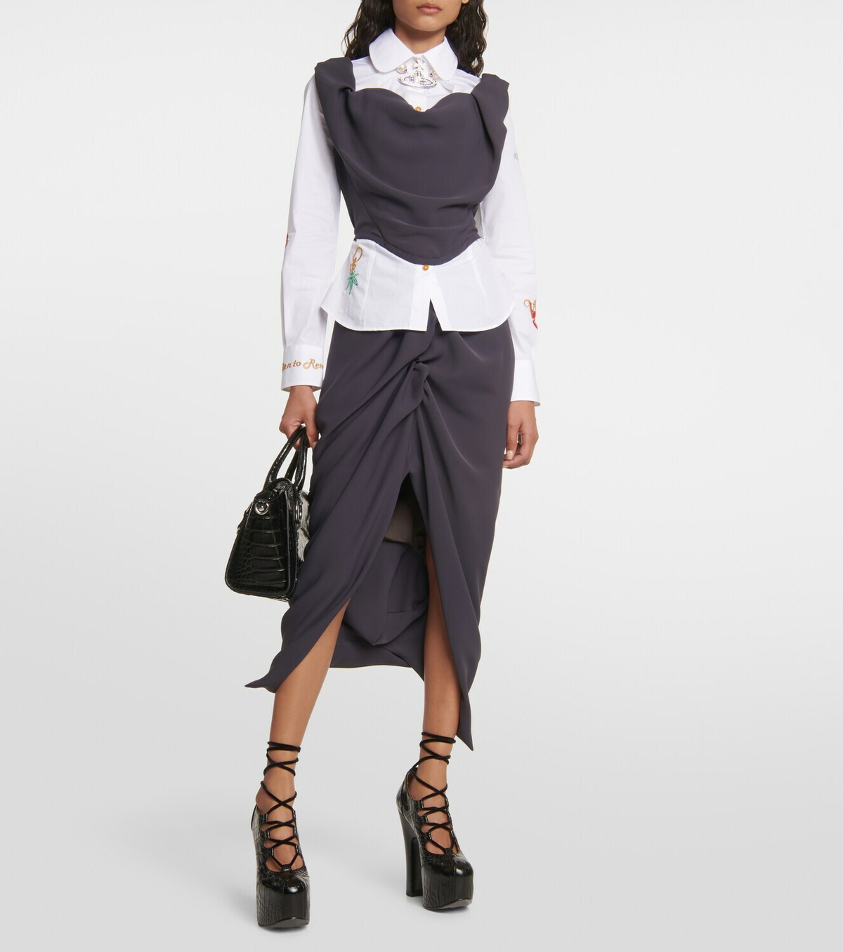 Vivienne Westwood Sunday off-shoulder crêpe corset top