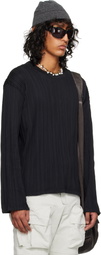Tondolo Black Cotton Jersey Oversized T-shirt