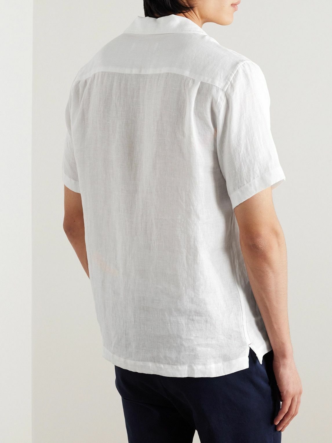 Orlebar Brown - Maitan Embroidered Camp-Collar Linen Shirt - White ...