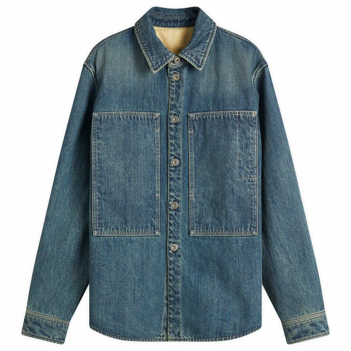 Jil Sander+ Women's Oversized Denim Long Sleeve Shirt in Blue